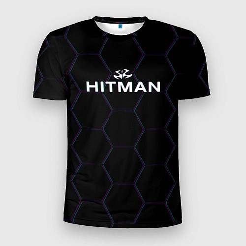 Мужская спорт-футболка Hitman соты неон / 3D-принт – фото 1