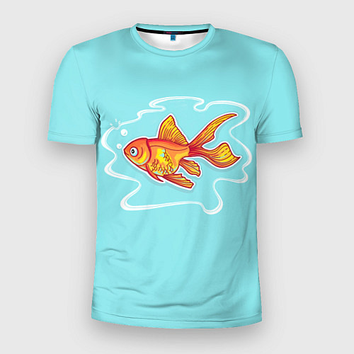 Мужская спорт-футболка Загадай желание: Золотая рыбка / 3D-принт – фото 1