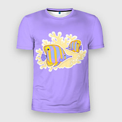 Мужская спорт-футболка Экзотические рыбки Бабочка