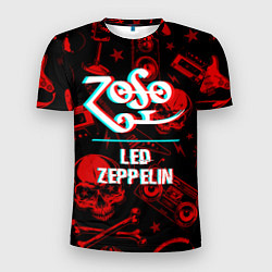 Мужская спорт-футболка Led Zeppelin rock glitch