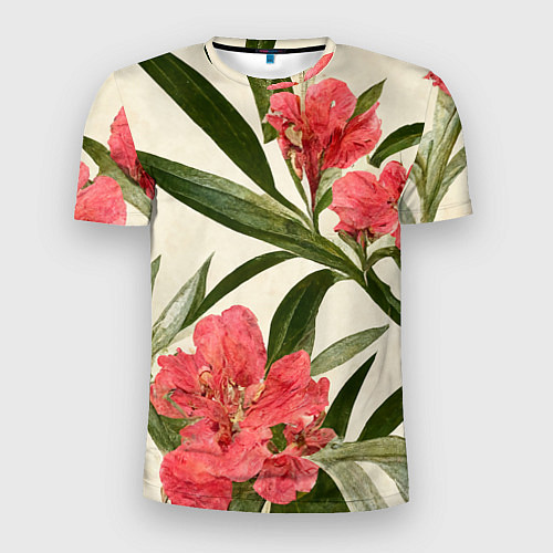Мужская спорт-футболка Олеандр Элегантные цветы / 3D-принт – фото 1