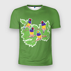 Футболка спортивная мужская Яркие Амадины, цвет: 3D-принт