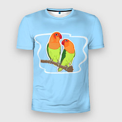 Мужская спорт-футболка Парочка попугаев Неразлучников