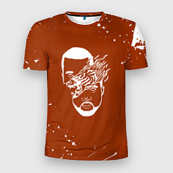 Мужская спорт-футболка Kanye west - краска брызги