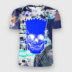 Мужская спорт-футболка Синий череп Барта Симпсона