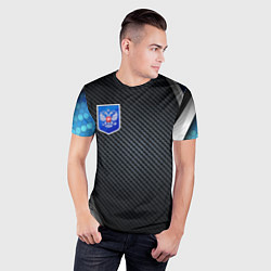 Футболка спортивная мужская Black & blue Russia, цвет: 3D-принт — фото 2