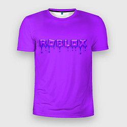 Мужская спорт-футболка Roblox неоновый с подтеками