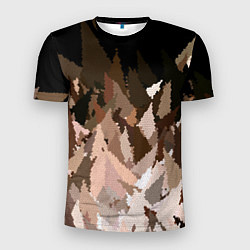 Мужская спорт-футболка Abstract mosaic pattern brown and black