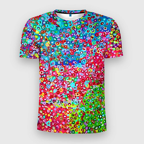 Мужская спорт-футболка Цветная пуантель / 3D-принт – фото 1