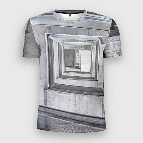 Мужская спорт-футболка Абстрактная спираль из блоков / 3D-принт – фото 1
