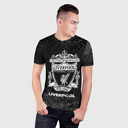 Футболка спортивная мужская Liverpool с потертостями на темном фоне, цвет: 3D-принт — фото 2