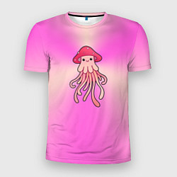 Мужская спорт-футболка Кавайный грибочек мухомор - медуза в стиле японско