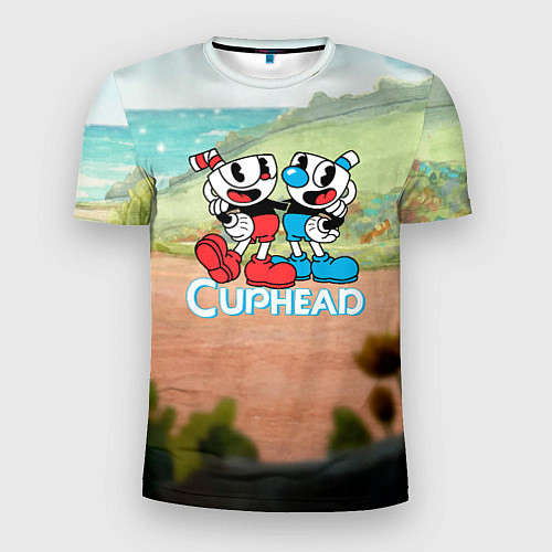 Мужская спорт-футболка Cuphead природа / 3D-принт – фото 1