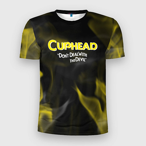 Мужская спорт-футболка Cuphead жёлтый огонь / 3D-принт – фото 1