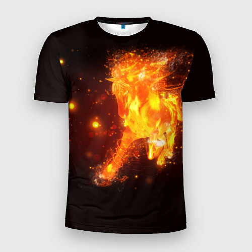 Мужская спорт-футболка Огненная лошадь мчит галопом / 3D-принт – фото 1