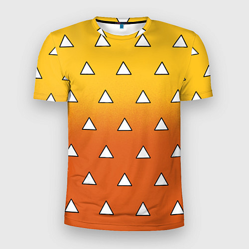 Мужская спорт-футболка Оранжевое кимоно с треугольниками - Зеницу клинок / 3D-принт – фото 1
