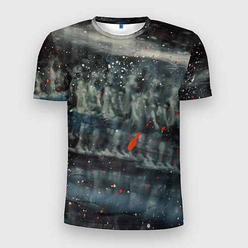 Мужская спорт-футболка Абстрактные тени и капли красок / 3D-принт – фото 1