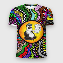 Мужская спорт-футболка Психоделическая панда и вейп