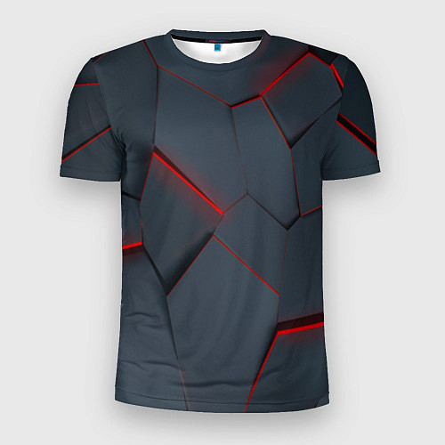 Мужская спорт-футболка Геометрический узор треснутого асфальта / 3D-принт – фото 1