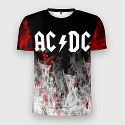 Мужская спорт-футболка AC DC огонь-пламя