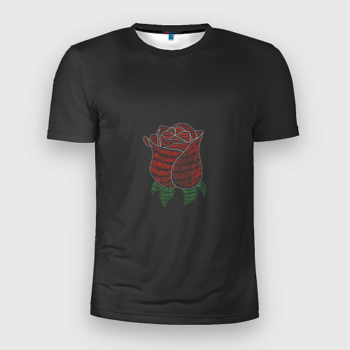 Мужская спорт-футболка Роза абстракция / 3D-принт – фото 1