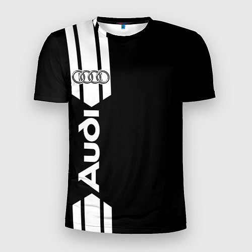 Мужская спорт-футболка Audi - вертикальные полосы / 3D-принт – фото 1