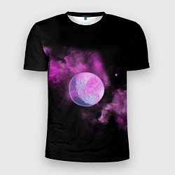 Мужская спорт-футболка Космическая Луна в дыму
