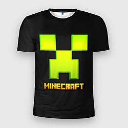 Мужская спорт-футболка Minecraft: neon logo