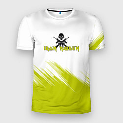 Мужская спорт-футболка Iron Maiden желтая краска