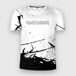 Мужская спорт-футболка Iron Maiden черная текстура