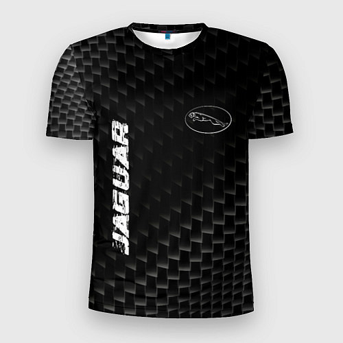 Мужская спорт-футболка Jaguar карбоновый фон / 3D-принт – фото 1