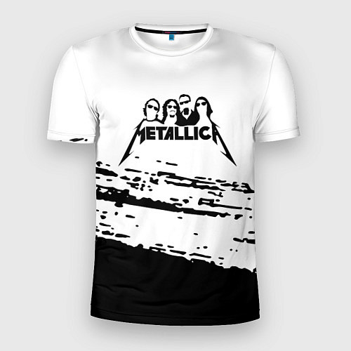 Мужская спорт-футболка Metallica - черная текстура / 3D-принт – фото 1
