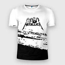 Мужская спорт-футболка Metallica - черная текстура
