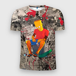 Мужская спорт-футболка Барт Симпсон с пивом Duff