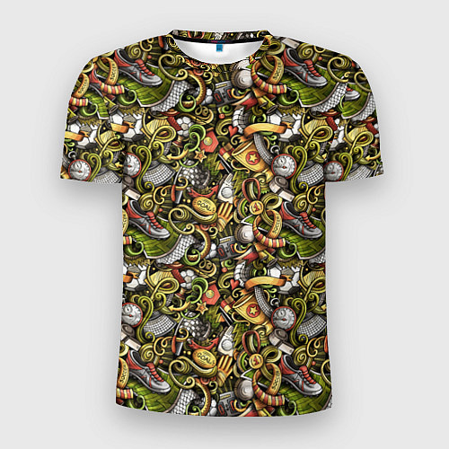 Мужская спорт-футболка Футбольные бутсы и кубок / 3D-принт – фото 1