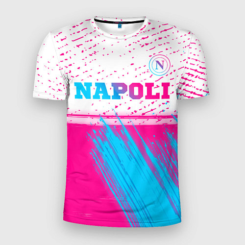 Мужская спорт-футболка Napoli neon gradient style: символ сверху / 3D-принт – фото 1