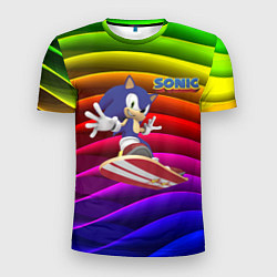 Мужская спорт-футболка Sonic - hedgehog - skateboarding - bands
