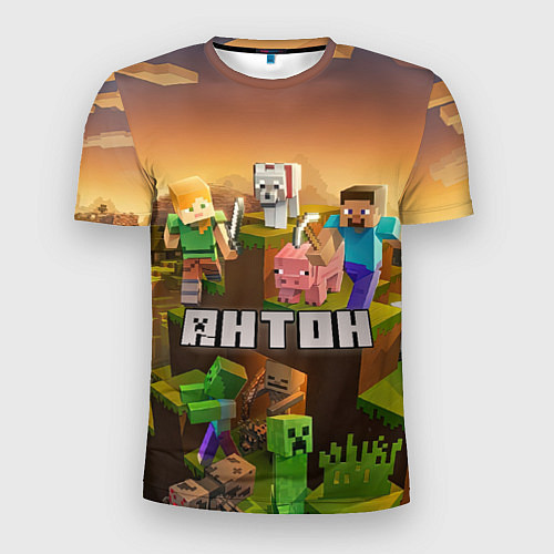 Мужская спорт-футболка Антон Minecraft / 3D-принт – фото 1