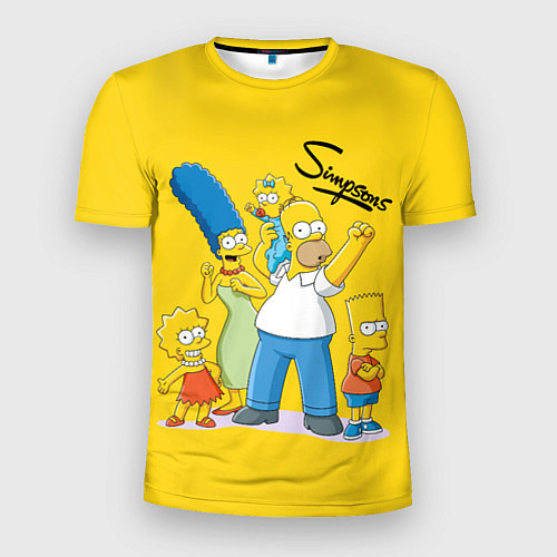 Мужская спорт-футболка Simpson family / 3D-принт – фото 1