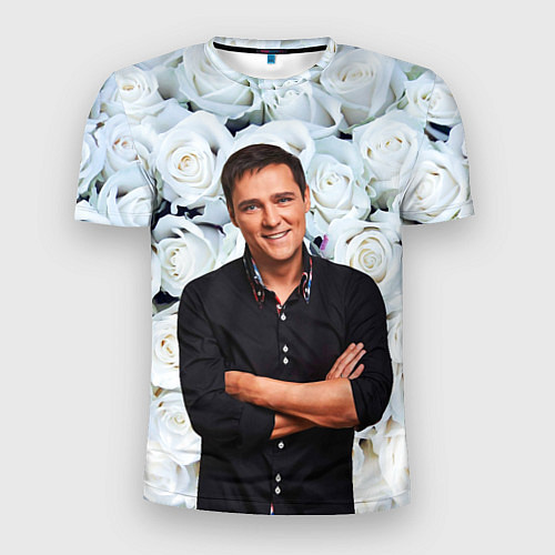 Мужская спорт-футболка Шатунов на фоне роз / 3D-принт – фото 1