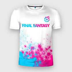 Футболка спортивная мужская Final Fantasy neon gradient style: символ сверху, цвет: 3D-принт