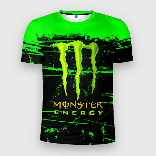 Мужская спорт-футболка Monster energy green neon / 3D-принт – фото 1