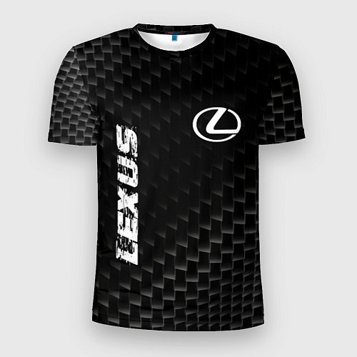 Мужская спорт-футболка Lexus карбоновый фон / 3D-принт – фото 1