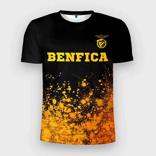 Мужская спорт-футболка Benfica - gold gradient: символ сверху / 3D-принт – фото 1