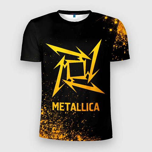 Мужская спорт-футболка Metallica - gold gradient / 3D-принт – фото 1