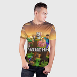 Футболка спортивная мужская Максим Minecraft, цвет: 3D-принт — фото 2