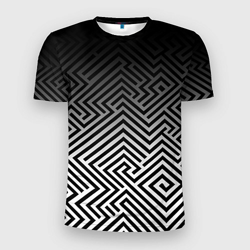 Мужская спорт-футболка Геометрические узоры с градиентом / 3D-принт – фото 1