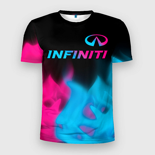 Мужская спорт-футболка Infiniti - neon gradient: символ сверху / 3D-принт – фото 1