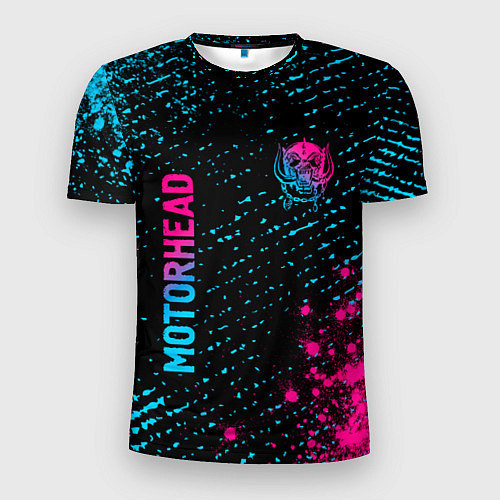 Мужская спорт-футболка Motorhead - neon gradient: надпись, символ / 3D-принт – фото 1