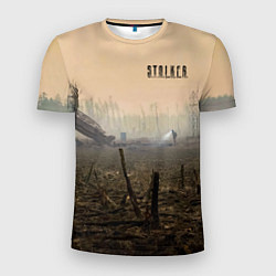 Мужская спорт-футболка STALKER одиночка возле ракетной шахты